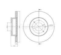 METELLI 2x Disco Freni Anteriore Ø241 MM Ventilato per Hyundai Accent II LC 1.3