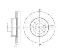 METELLI 2x Disco Freni Anteriore Ø241 MM Ventilato per Hyundai Accent II LC 1.3