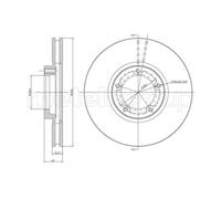 METELLI 2x Disco Freni Anteriore Ø254 MM Ventilato per Ford Transit Van E _ 2.5