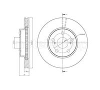 METELLI 2x Disco Freni Anteriore Ø255 MM Ventilato per Toyota Prius _W3_ 1.8