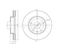 METELLI 2x Disco Freni Anteriore Ø256 MM Ventilato per Daewoo Klav 2.0 16V