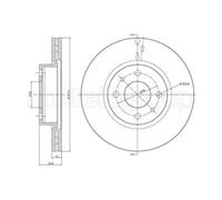 METELLI 2x Disco Freni Anteriore Ø257.1 MM Ventilato per Fiat Croma 154 2000 I.