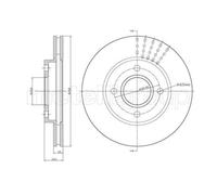 METELLI 2x Disco Freni Anteriore Ø258 MM Ventilato per Ford Fiesta V° _ Jd _