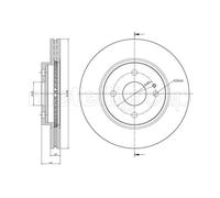 METELLI 2x Disco Freni Anteriore Ø258 MM Ventilato Verniciato per Mazda 2 De _