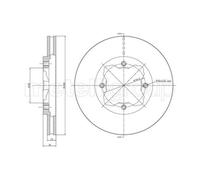METELLI 2x Disco Freni Anteriore Ø260 MM Ventilato per Honda Ej