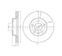 METELLI 2x Disco Freni Anteriore Ø280 MM Ventilato per VW Transporter IV Bus