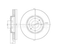 METELLI 2x Disco Freni Anteriore Ø281 MM Ventilato per Volvo V40 Kombi 645 1.8