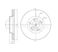 METELLI 2x Disco Freni Anteriore Ø282 MM Ventilato per Honda Cr-V Rd 2.0 16V