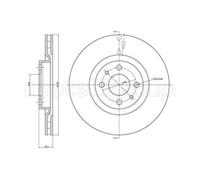METELLI 2x Disco Freni Anteriore Ø283.9 MM Ventilato per Fiat Multipla 186 1.6