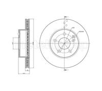 METELLI 2x Disco Freni Anteriore Ø288 MM Ventilato per Mercedes-Benz