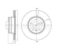 METELLI 2x Disco Freni Anteriore Ø309.8 MM Ventilato per BMW 5er E60 520i 523i