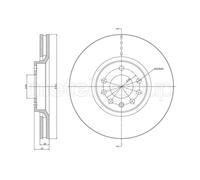 METELLI 2x Disco Freni Anteriore Ø314 MM Ventilato per Saab 9-3 Cabriolet YS3F