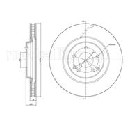 METELLI 2x Disco Freni Anteriore Ø330 MM Ventilato per Cabriolet