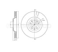 METELLI 2x Disco Freni Anteriore Ø330 MM Verniciato per Citroën C6 Td _ 2.7 HDI