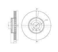 METELLI 2x Disco Freni Anteriore Ø332 MM Ventilato Verniciato per BMW X5 E53