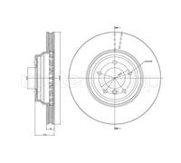 METELLI 2x Disco Freni Anteriore Ø348 MM Ventilato per BMW 3er Touring E91 325d