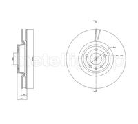 METELLI 2x Disco Freni Anteriore Ø349 MM Ventilato per Audi A6 Avant C8 4A5 2.0