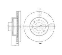 METELLI 2X Disco Freno Anteriore Ø234 Mm Ventilato Per Hyundai Atos MX 1.1 1.0I