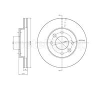 METELLI 2X Disco Freno Anteriore Ø238 Mm Per Renault Clio II BB_ CB_ 1.2 Kangoo