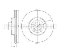 METELLI 2X Disco Freno Anteriore Ø278 Mm Ventilato Per Ford Focus II DA_ HCP DP