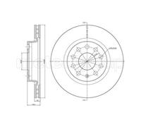 METELLI 2X Disco Freno Anteriore Ø280 Mm Ventilato Per VW Golf V 1K1 1.4 16V 1.6
