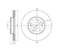 METELLI 2X Disco Freno Anteriore Ø282Mm Ventilato Per Honda Civic VIII Hatchback