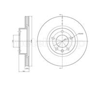 METELLI 2X Disco Freno Anteriore Ø286 Mm Ventilato Per Opel Omega B V94 2.0 16V