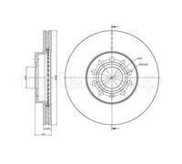 Metelli Disco freno 23-0734C ventilato Ø288 mm anteriore per VW Golf V, Audi, Seat, Skoda