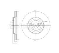 2x Disco freno ventilato 23-1167C METELLI per LEXUS RX