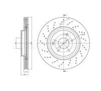 METELLI 2X Disco Freno Anteriore Ø330 Mm Per Mercedes-Benz C-Class W203 SLK R171
