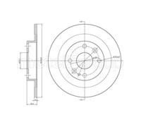 METELLI 2x Disco Freno Posteriore Ø250 MM Pieno per Mazda MX-5 II Nb 1.6 16V 1.8