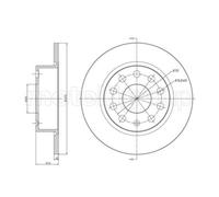 METELLI 2x Disco Freno Posteriore Ø253 MM Pieno per VW Golf V 1K1 1.4 16V 1.6