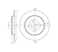 METELLI 2x Disco Freno Posteriore Ø259 MM Pieno per Toyota Yaris _P9_ 1.0 Vvt-I