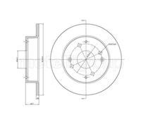METELLI 2x Disco Freno Posteriore Ø260 MM Pieno per Honda Accord V Ce Cf 1.9i