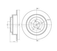 METELLI 2x Disco Freno Posteriore Ø266 MM Pieno per Subaru Forester Sg 2.0 X AWD