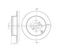 METELLI 2X Disco Freno Posteriore Ø269 Mm Completo Per Toyota Yaris SCP1_ NLP1_