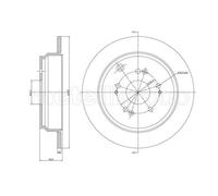 METELLI 2x Disco Freno Posteriore Ø302 MM Pieno per Honda Cr-V III Re _2.0i-VTEC