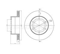 METELLI 2x Disco Freno Posteriore Ø303 MM Ventilato per VW Crafter 30-50 Box 2E_