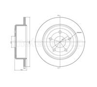 METELLI 2X Disco Freno Posteriore Ø316 Mm Verniciato Per Jeep Wrangler III JK