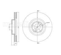 METELLI 2x Disco Frontale Ø277mm Ventilato per Toyota Avensis Station Wagon