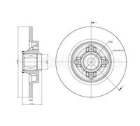 METELLI 2x Disco Posteriore Ø268 Ventilato per Citroën Berlingo B9 1.6 HDI 90