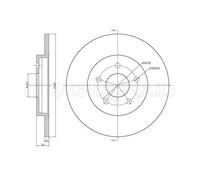 METELLI 2x Disco Posteriore Ø280mm Pieno per Ford Mondeo III Familiare BWY 2.0