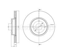 METELLI Dischi Freno Anteriore Ventilati Per Toyota Yaris _P9_ NLP13_ NSP13_