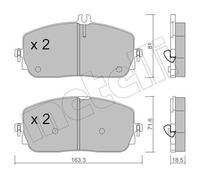 METELLI Kit pastiglie freni Anteriore adatto per MERCEDES-BENZ A-Klasse (W177)