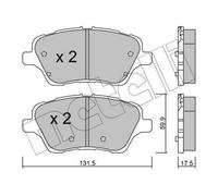 METELLI Kit pastiglie freni Anteriore per FORD Fiesta Mk6 Schrägheck (JA8, JR8)