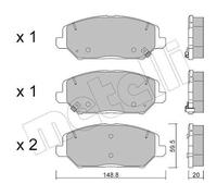 METELLI Kit pastiglie freni Anteriore per HYUNDAI i30 Hatchback (PDE, PD, PDEN)