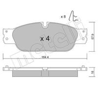 METELLI Kit pastiglie freni Anteriore per JAGUAR S-Type (X200) 22-1189-0