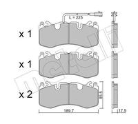 METELLI Kit pastiglie freni Anteriore per MASERATI Levante SUV (M161) 22-1202-0