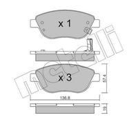 METELLI Kit pastiglie freni Anteriore per OPEL Corsa D Hatchback (S07) 22-0322-2