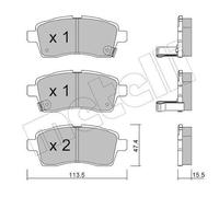 METELLI Kit pastiglie freni Anteriore per SUZUKI IGNIS (MF) 22-1162-0